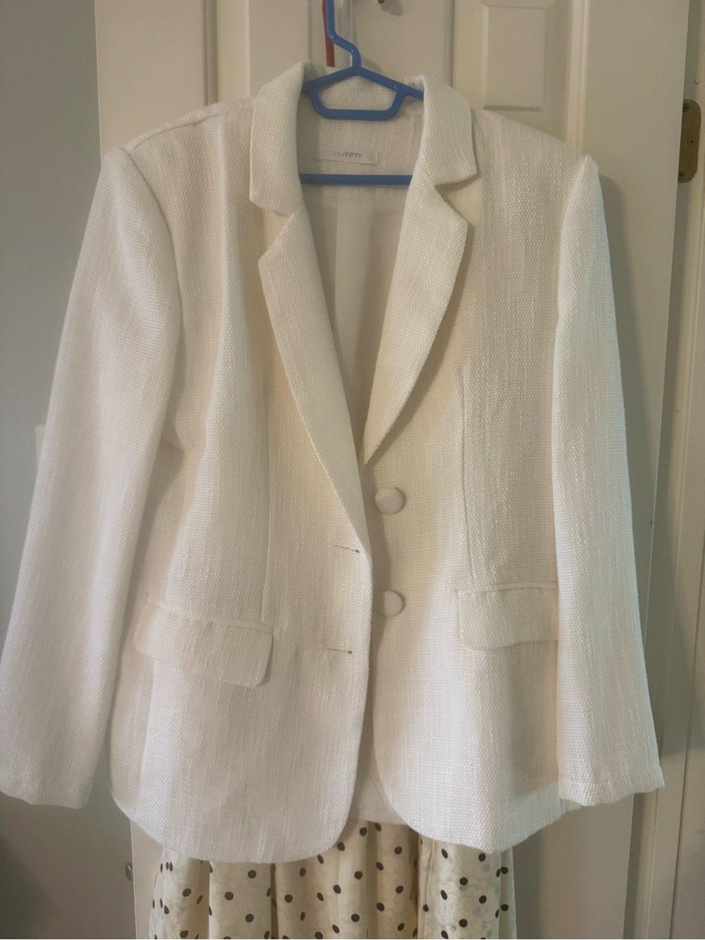 Six Fifty Brand Women's White Textured Single-Breasted Blazer